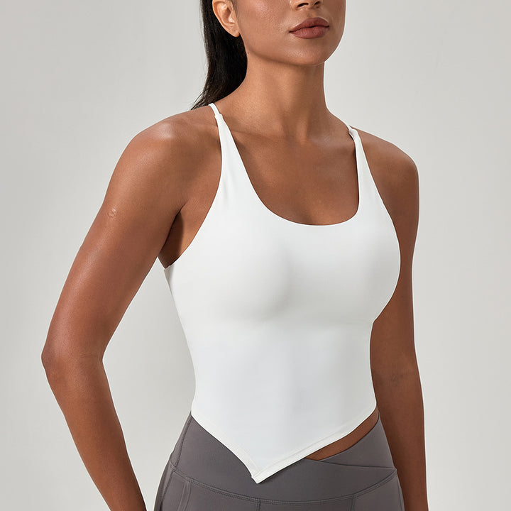 Dame Sporty Crop-top med asymmetrisk snit og åndbare egenskaber Stilla