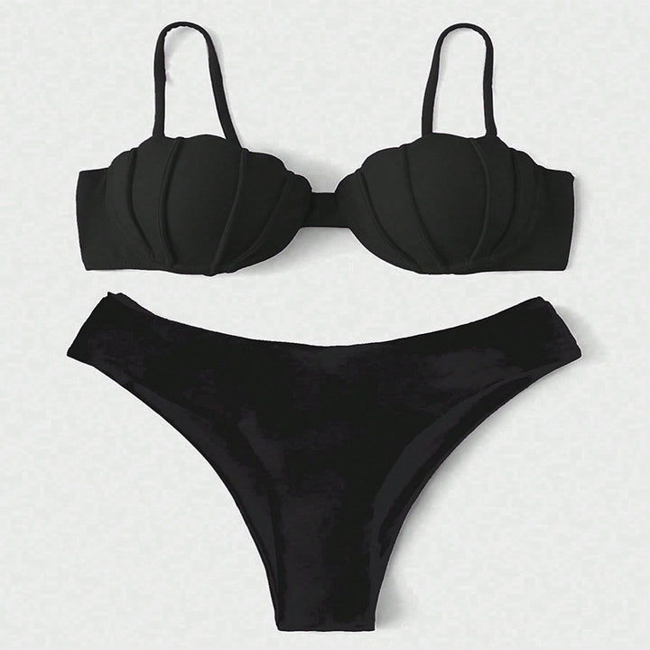 Dame Push-Up Bikini med struktureret skallerform Skovae