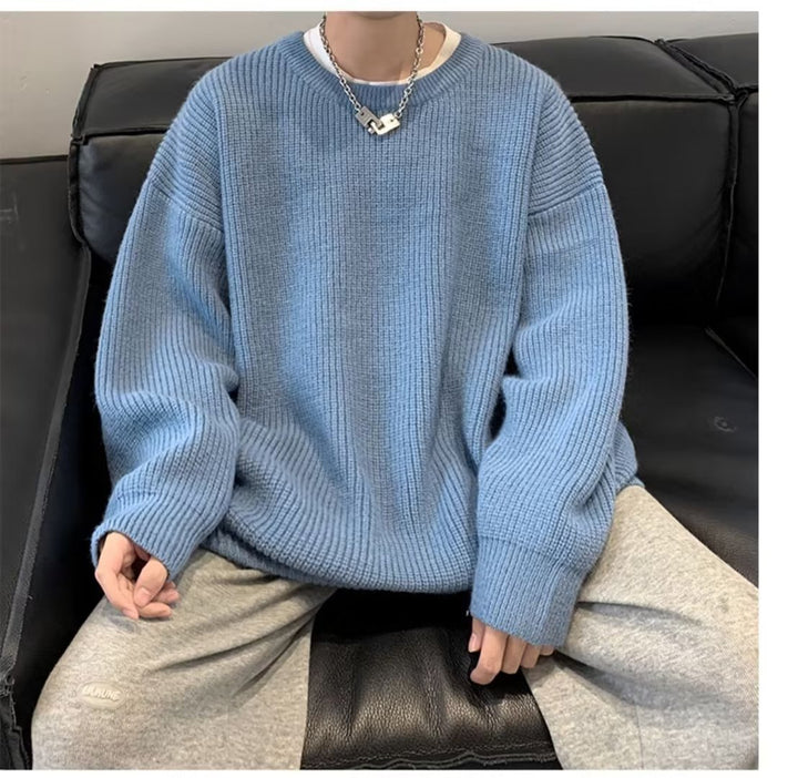 Herrer Oversized Strikpullover med struktureret ribdesign og blødt inderfôr Stilla