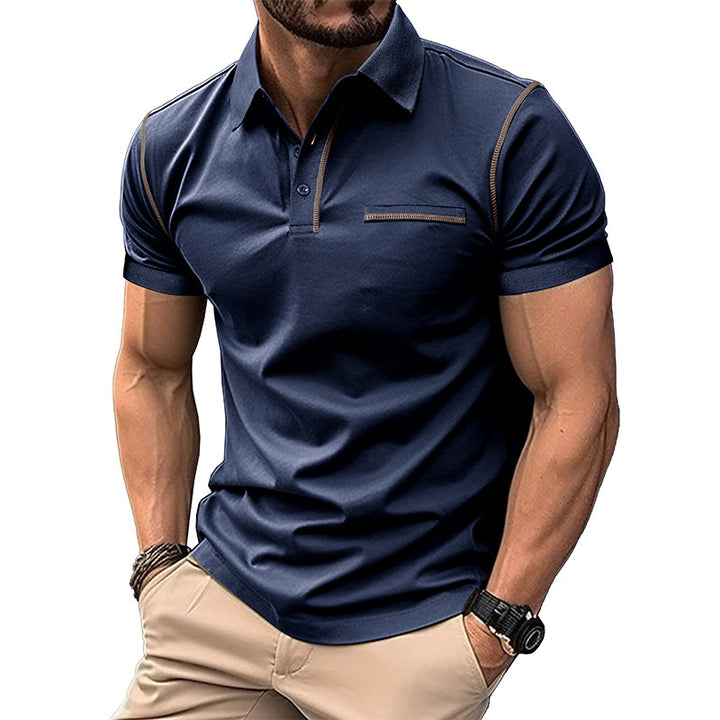 Herren polo shirt med trendy design og åndbart stof Stilla