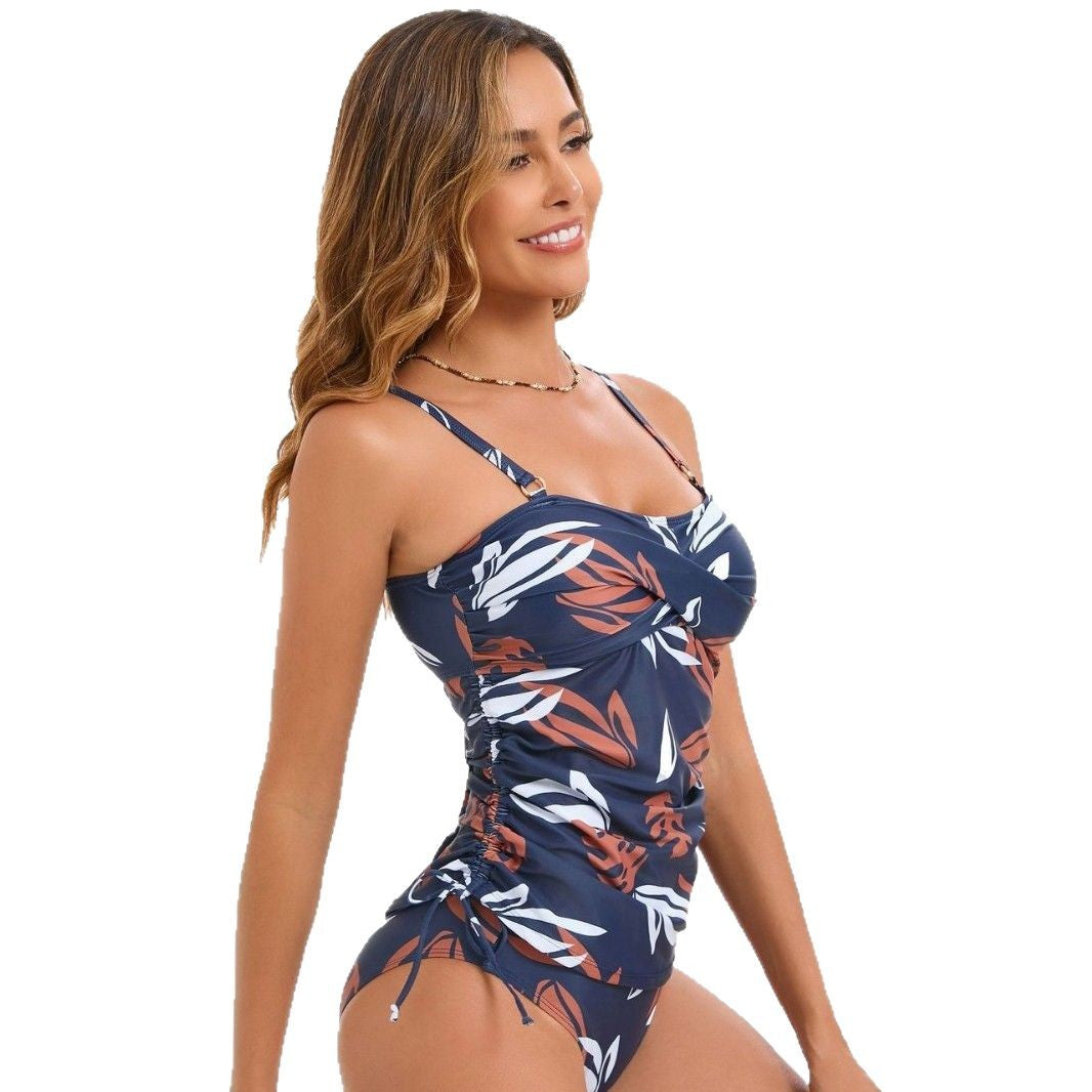Dame Tankini med justerbar drapering og blomstret design Stilla