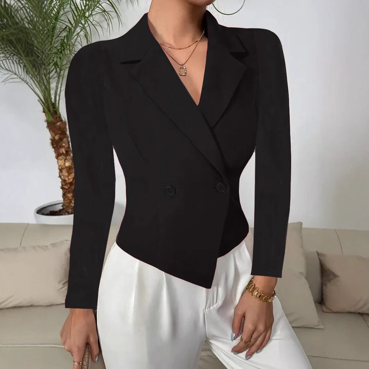 Dame figursyet blazer i vintage stil med dobbelt-trykknap lukning Stilla