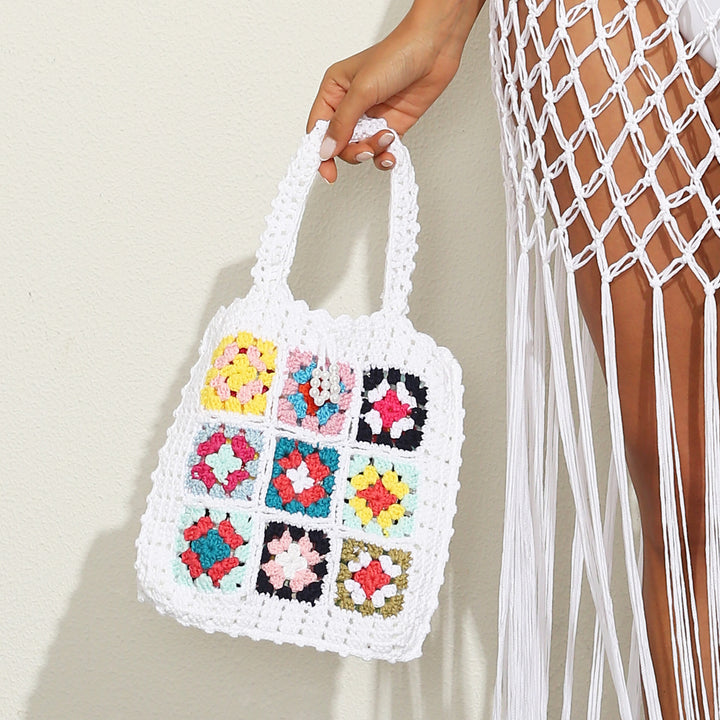 Dame hækle- skuldertaske i farverigt granny-square-design Stilla