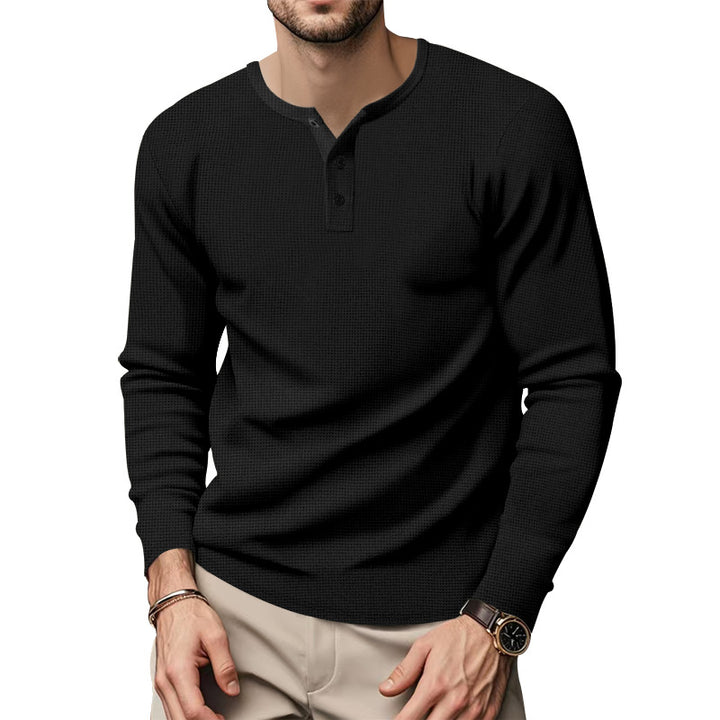 Herrer afslappet langærmet skjorte med knaplukning og struktureret overflade Stilla
