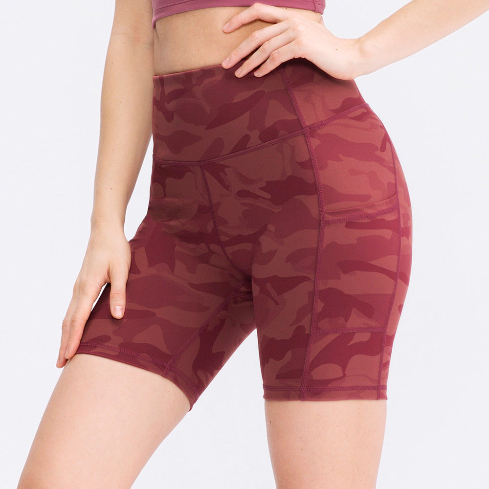 Dame Højtskårne Sportsbukser med Camouflage-Mønster og Elastisk Talje Stilla