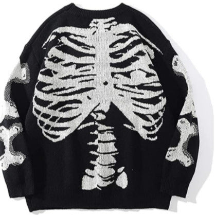 Dame sweatshirt med iøjnefaldende skeletmønster Stilla
