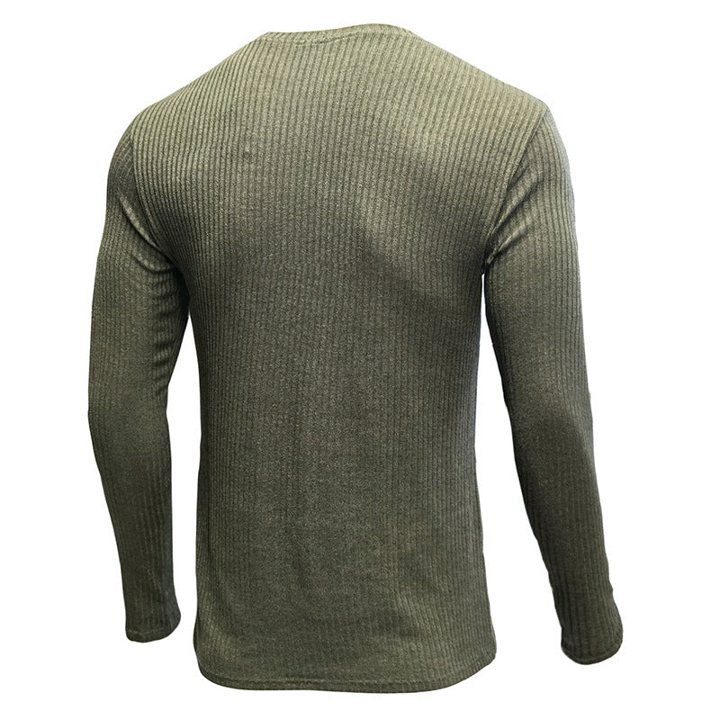 Herrer Langærmet shirt med raffineret rib-design og tætsiddende pasform Stilla