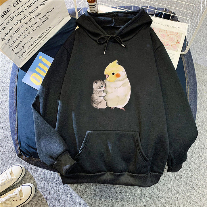 Dame hoodie med dyremotiv Skovae