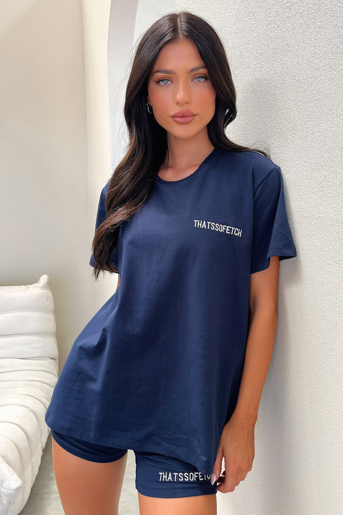Dame Lounge-Sæt med afslappet T-shirt og shorts Skovae