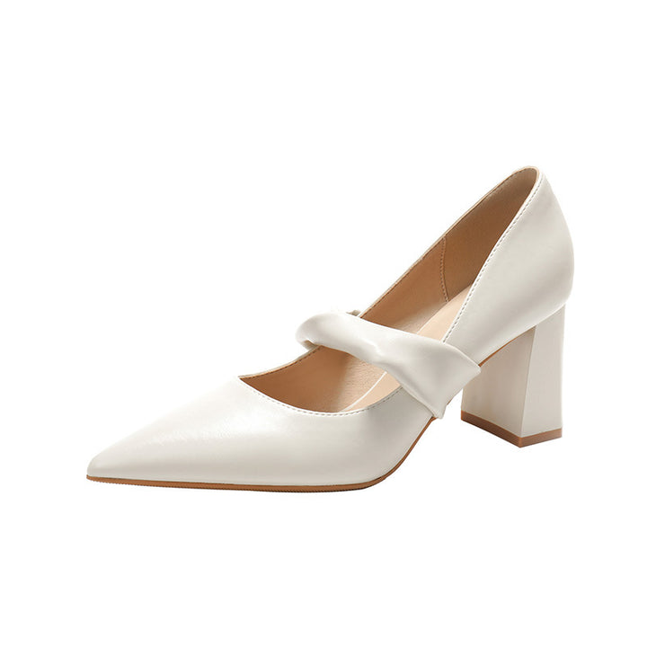 Dame Chic Blokhæl Pumps med Sløjfe-Detalje Stilla