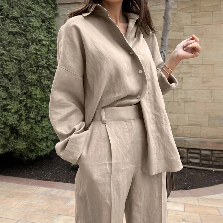 Femme Relaxed Fit Oversized Button-Up Skjorte Stilla