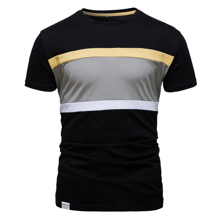Herrer mode T-shirt med trendy farveblokke Stilla