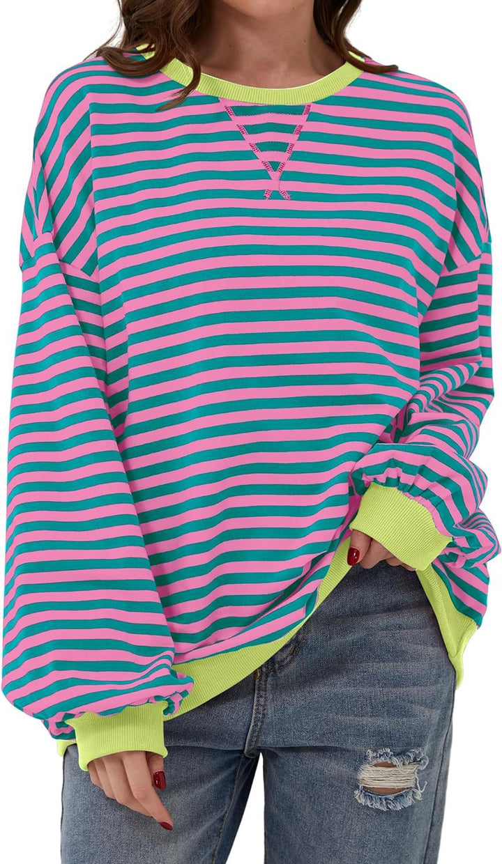 Stilla | Casual, Stribet Pullover Med Løs Pasform