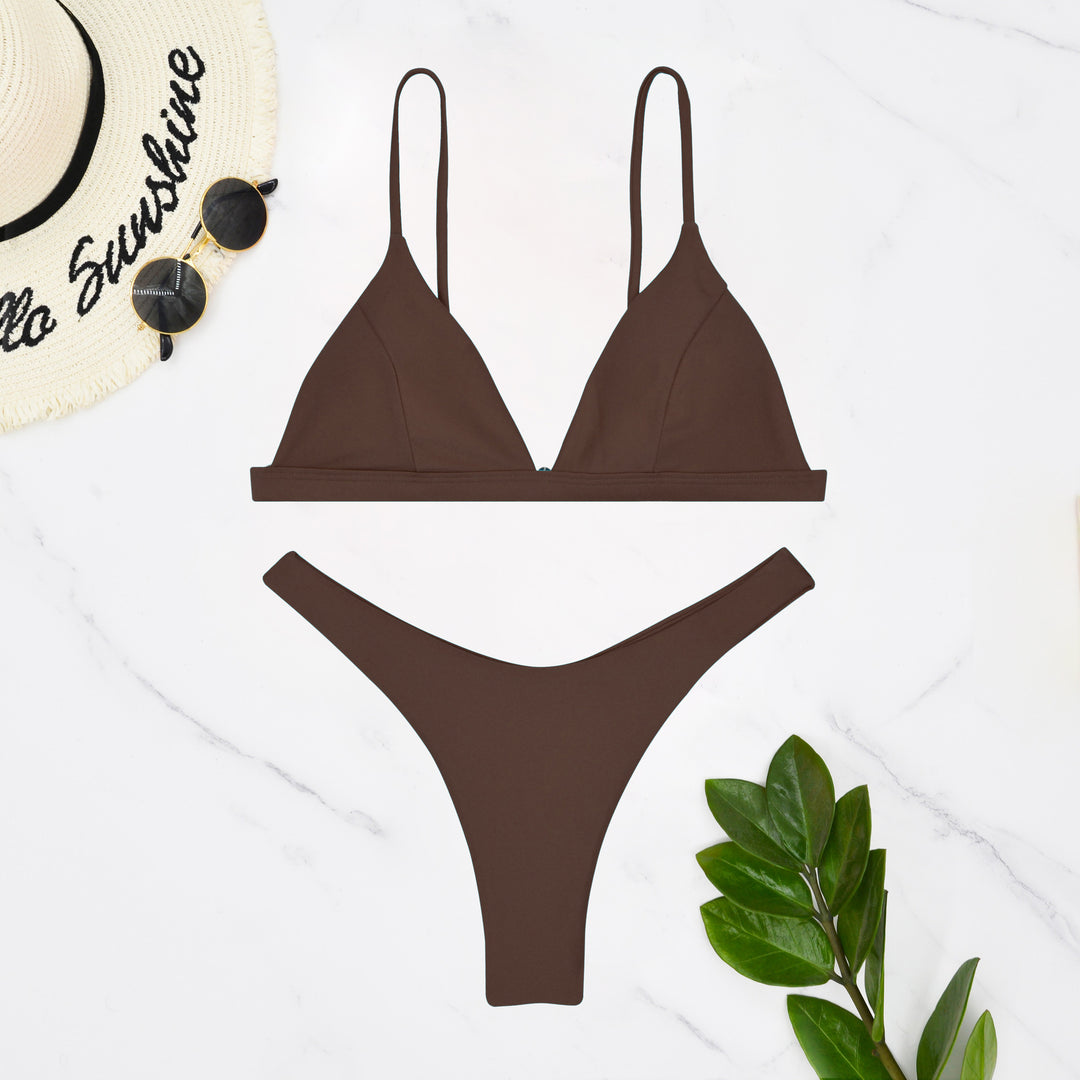Dame triangel-bikini med justerbare stropper og minimalistisk design Skovae