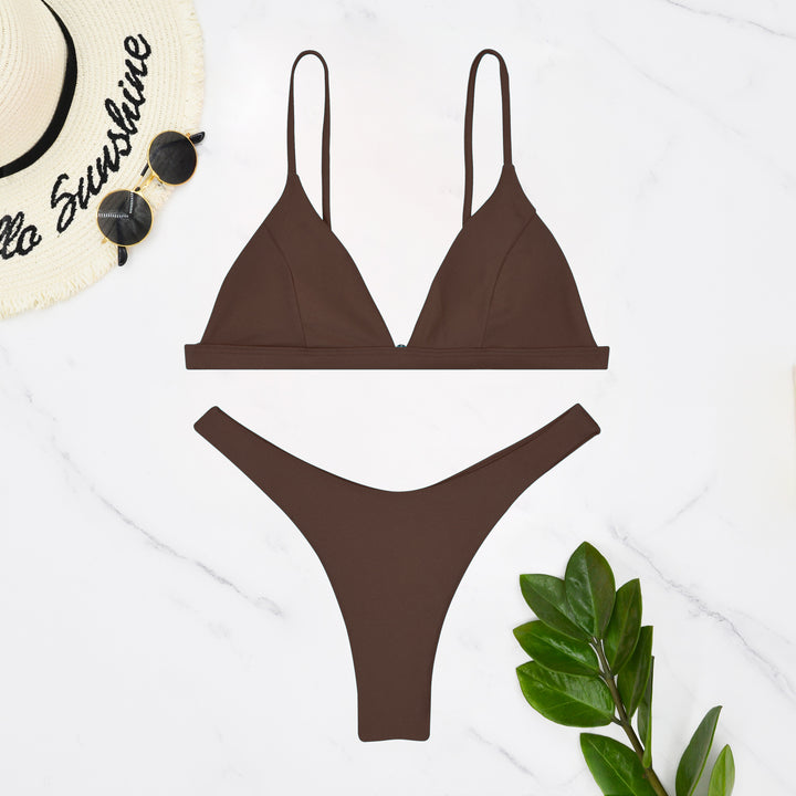 Dame triangel-bikini med justerbare stropper og minimalistisk design Skovae