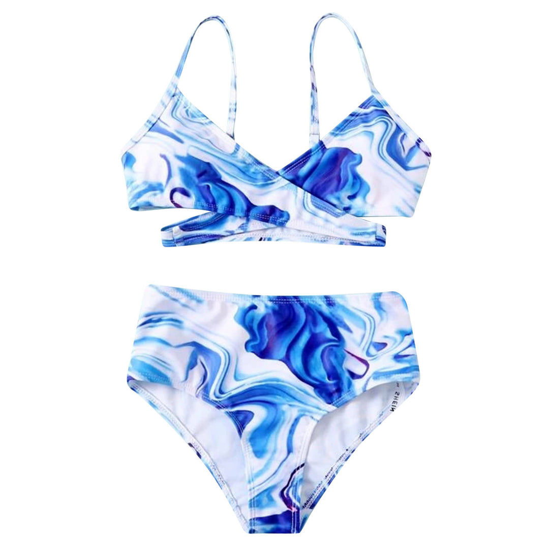 Dame Tankini-sæt med elegant indpakningsoberdel og højskårne shorts Stilla