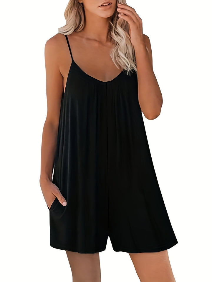 Stilla | Lækre lomme-sommer-enfarvet shorts-overall
