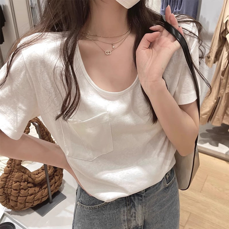 Femme Kortærmet Relaxed Fit Pocket T-shirt Stilla
