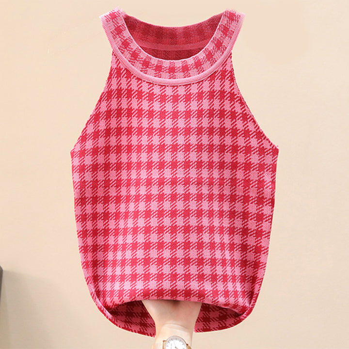 Kvinders sporty tanktop med chic ternet mønster Stilla