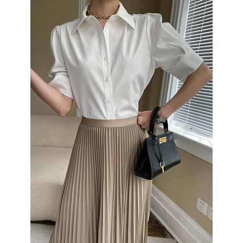 Damer Elegant Bluse med Puffærmer Stilla