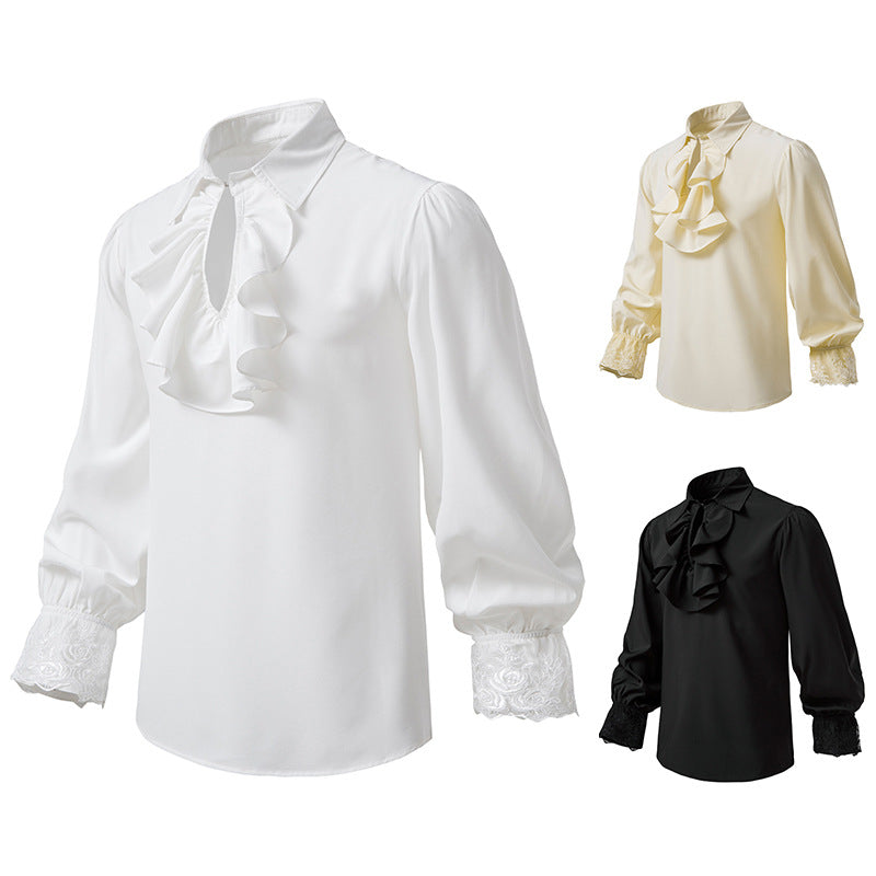 Femme Elegante Rynkebluse med Spidsedetaljer Stilla