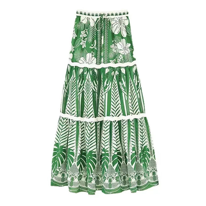 Dame bikinisæt med elegant maxiskørt og blomstret design Stilla
