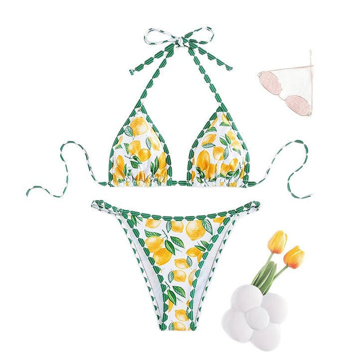 Damer Charmante Frugtmønster Bikini Sæt Stilla