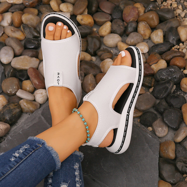 Dame Åndbare Slip-On Sandaler med åben Design Stilla