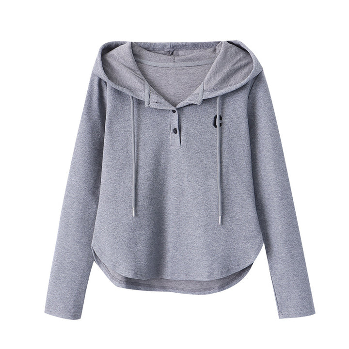 Dame hoodie med knaplukning og afslappet pasform Stilla