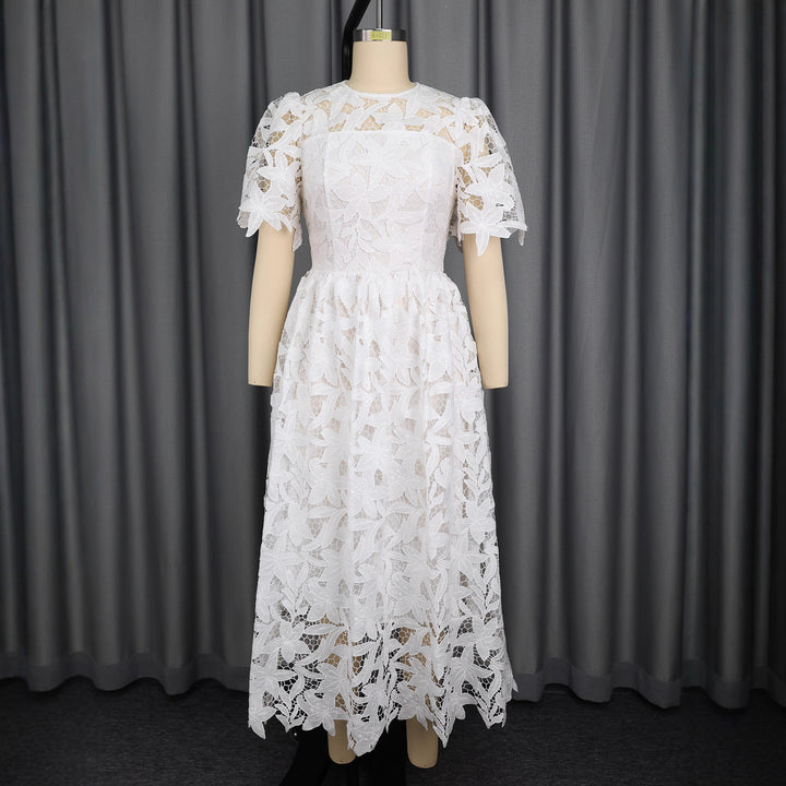Dame spids maxi-kjole med blomsterdesign Skovae
