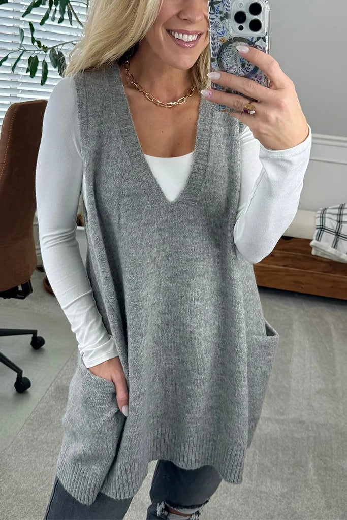 Dame Oversized Strikpullover Stilla