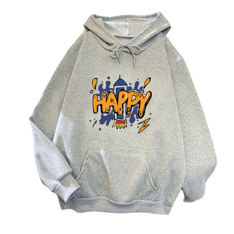Dame hætte sweatshirt med munter grafisk design Skovae