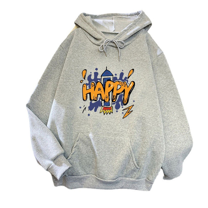 Dame hætte sweatshirt med munter grafisk design Skovae