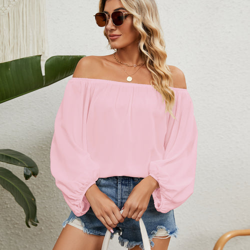 Dame Off-Shoulder Bluse med Puffærmer Stilla