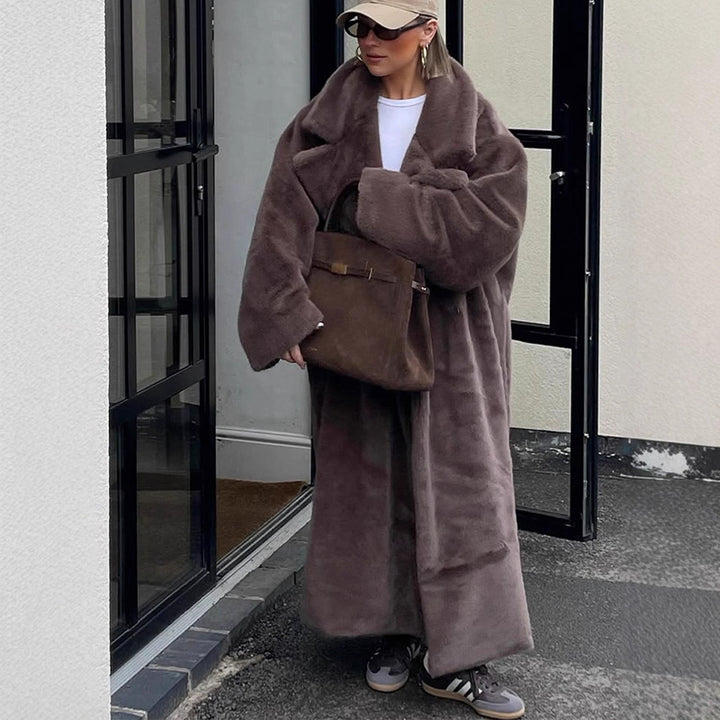 Dame Oversized Künstpelsfrakke Stilla