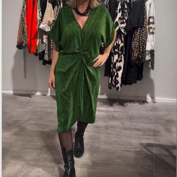 Dame Wrap Kjole i elegant Fløjl Stilla