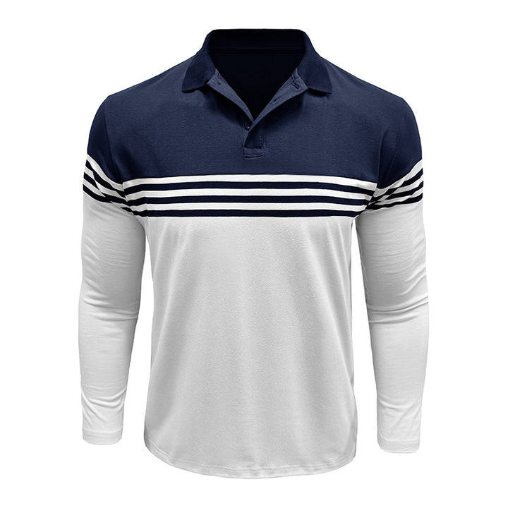 Herrer polo-shirt med moderigtig stribemønster Stilla
