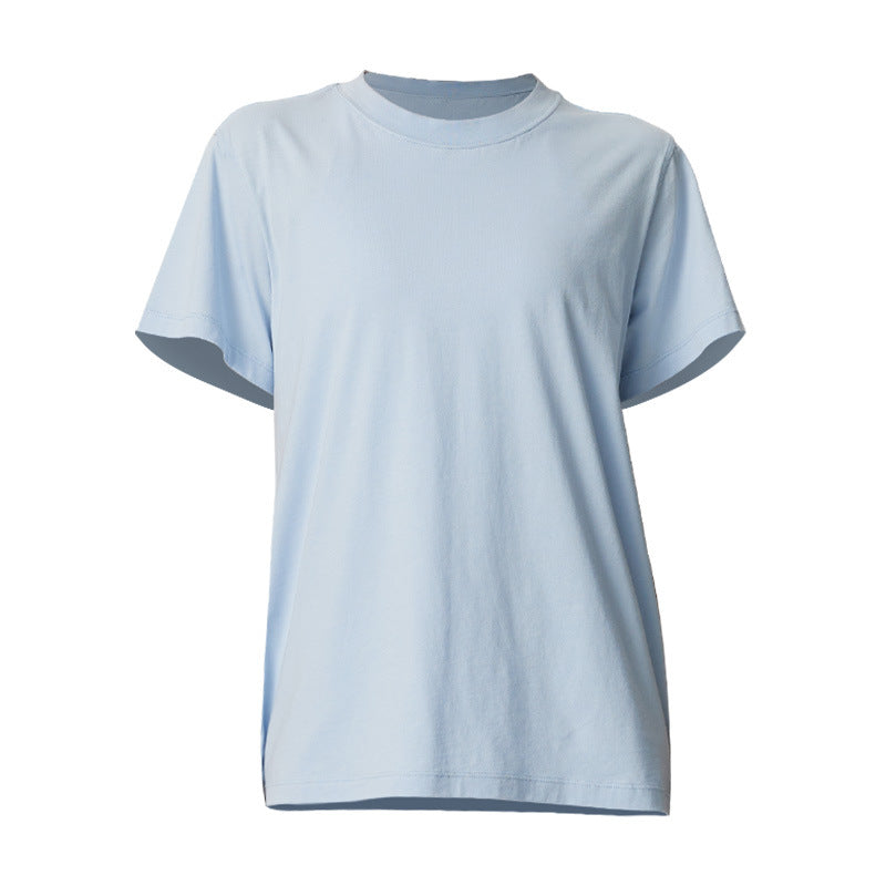 Dame Basis T-shirt i høj kvalitet bomuld med rund halsudskæring Stilla