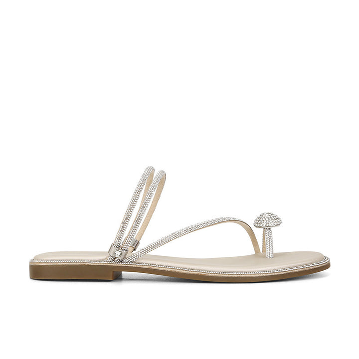 Damernes Elegante med Rhinsten-pyntede Rutsch-sandaler Stilla