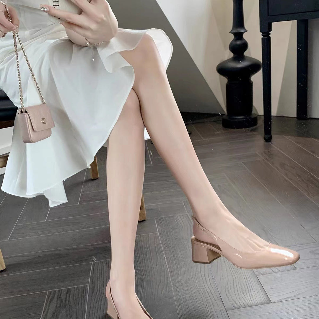 Dame elegante blokhæle slingback sko Stilla