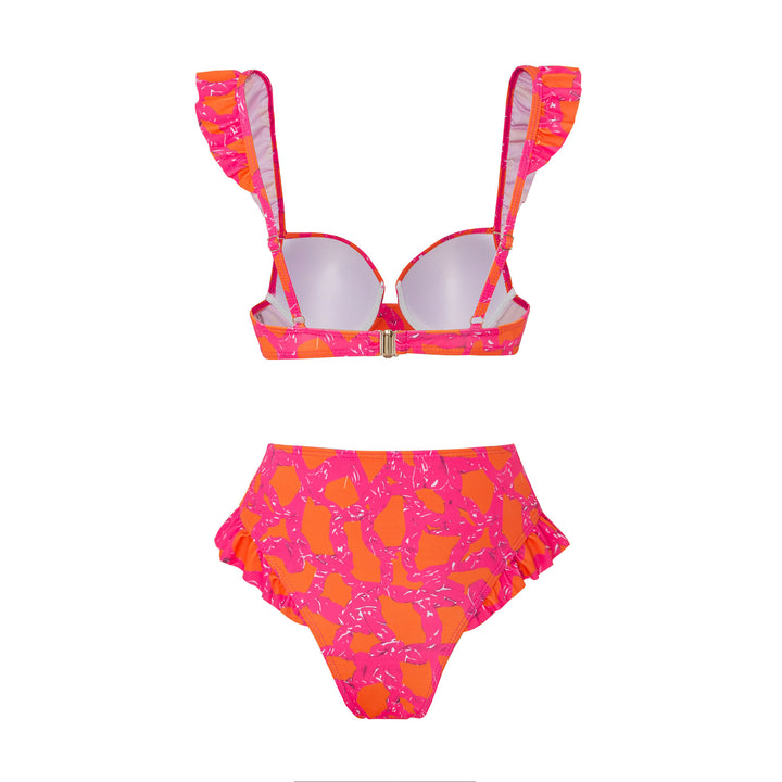 Dame Rynket-Bikini-Sæt med matchende flydende Cover-Up Stilla