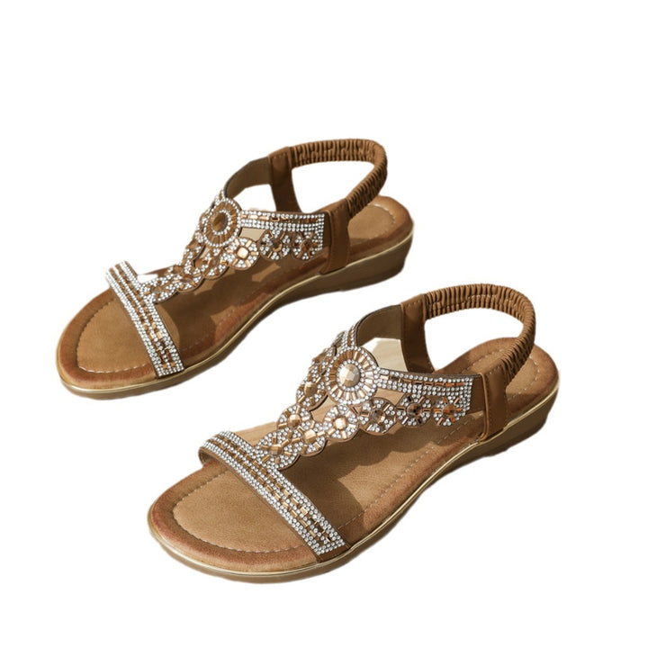 Dame elegante sandaler med kunstneriske glimmerdekorationer Stilla