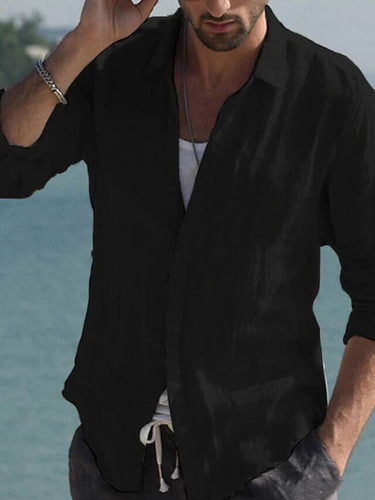 Herrer elegant linned skjorte med moderne detaljer Stilla