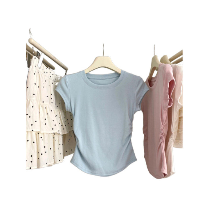 Femme Rüschen Kortærmet top Stilla