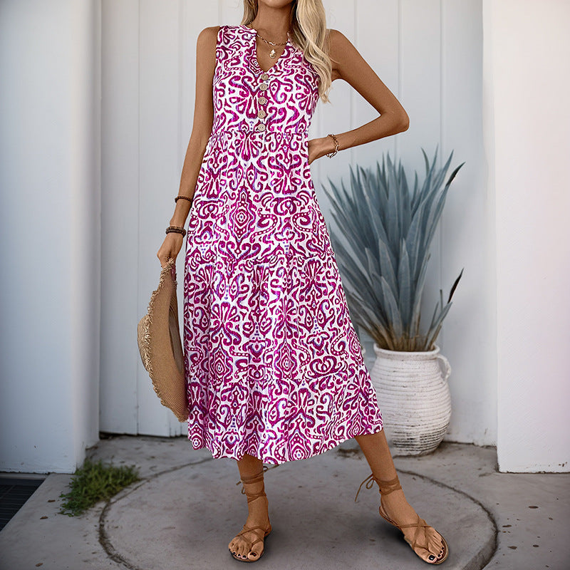 Dame Elegant sommer-maxikjole med lagdelt design Stilla