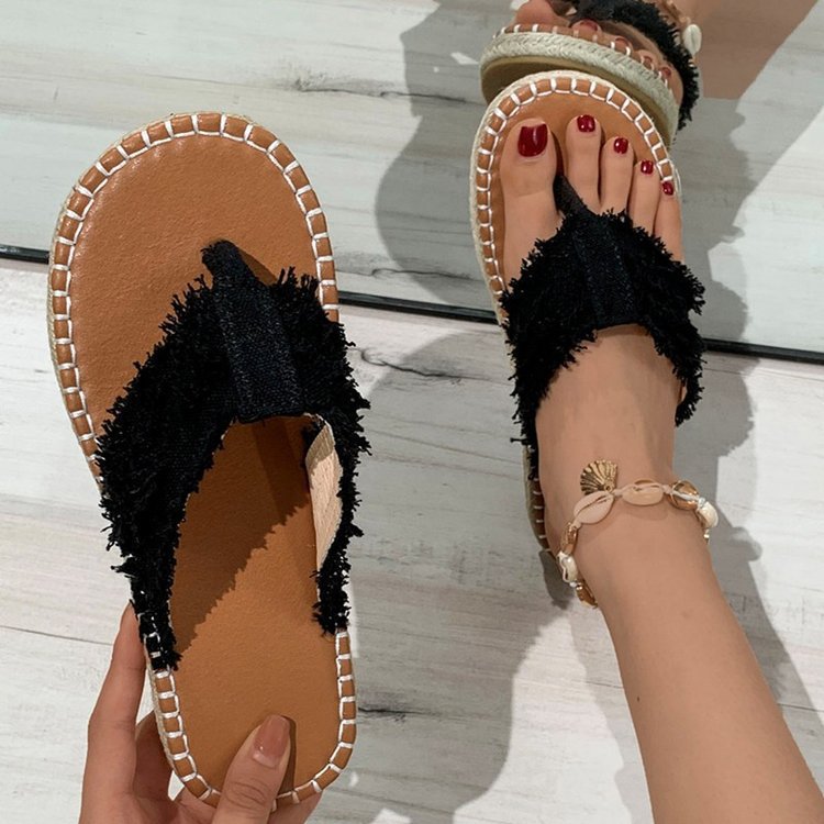 Dame toe separator sandaler med fashionable frynser og blødt fodseng Stilla