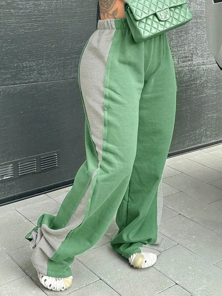 Dame Sporty Sweatpants med sidelæns kontraster og komfortable manchetter Stilla