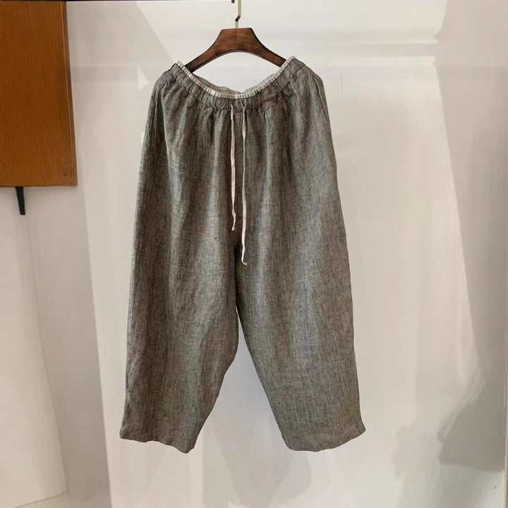 Femme Locker-snit Åndbar Leinen Culottes Stilla