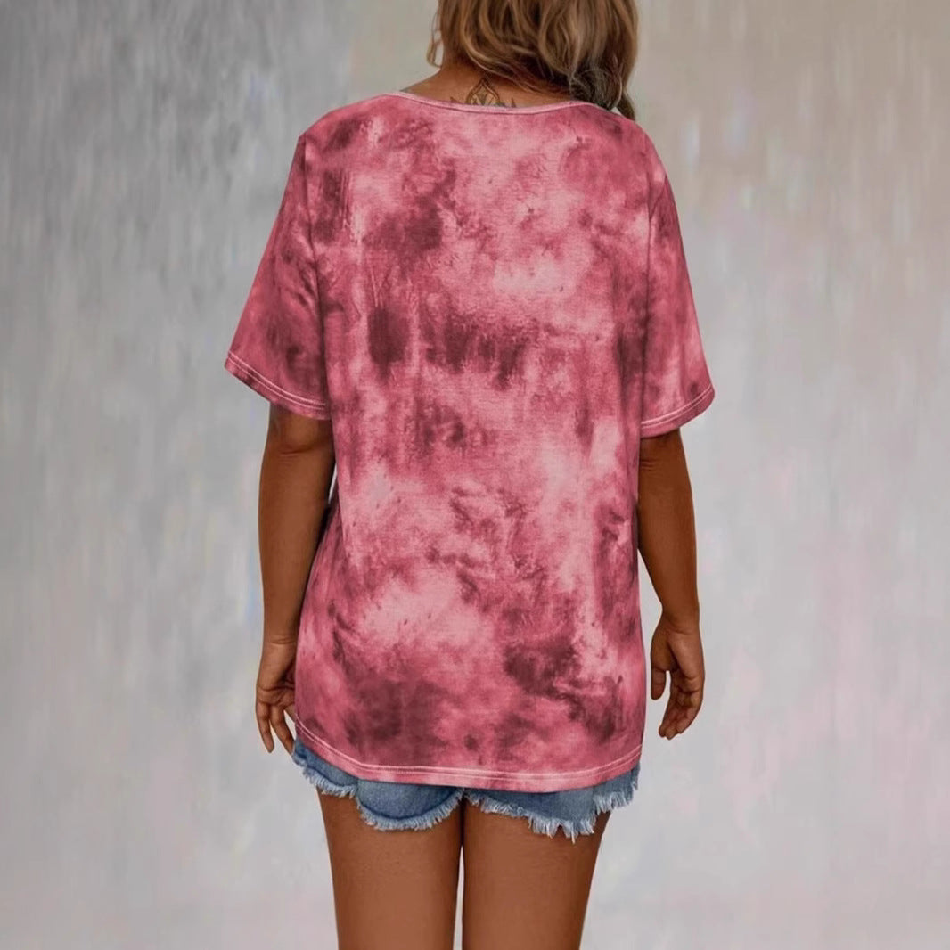Dame afslappet T-shirt med snøring og alsidigt design Stilla