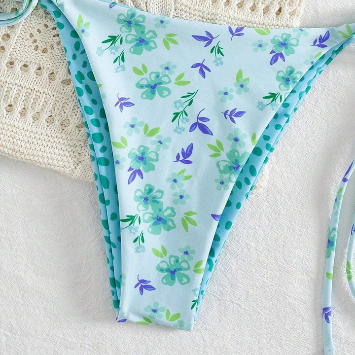 Dame trekant bikini sæt med smukke blomster mønstre Skovae